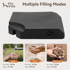 PHI VILLA Cantilever Patio Umbrella Base Weight 4 PCS, HDPE Heavy Duty Square Design, 317 lbs Filled Weight, Offset Patio Umbrella Stand for Poolside Backyard, Black