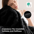 Bedsure GentleSoft Twin Blanket for Bed Black - Super Soft Cozy Blankets for Women Men Girls, Cute Fuzzy Fleece Throws for Bedroom Couch, 60x80 Inches