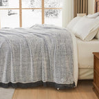 EMME Soft Sherpa Fleece Blanket with Tassel, Reversible Plush Fluffy Large Blanket, Light Weight Warm Decorative Boho Blanket Cover for Sofa, Couch, Bedroom,Travel(Tassel Grey,108"x90")