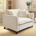 ERYE Modern Chenille Upholstered Accent Chair Wider Seat Leisure Cushion Armchair with 2 Pillows and Removable Cover for Home Apartment Office Living Room Bedroom