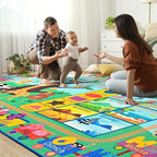 Kids Rug for Playroom, 6x9 ABC Educational Carpet for Classroom, Fun Alphabet Area Rugs for Learn Numbers Season Animal Weather and Shapes Playmat for Girls Boys Room Nursery Decor