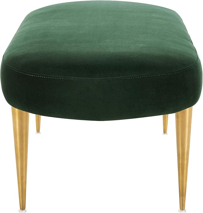 Safavieh Home Collection Corinne Emerald and Gold Velvet Oval Bench