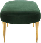 Safavieh Home Collection Corinne Emerald and Gold Velvet Oval Bench