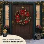 Wreath Hanger for Front Door, Heavy Duty Wreath Hangers for Front Door & Glass Window, Upgrade Suction Cup Hooks for Shower,Christmas Thanksgiving Halloween Easter Valentine (White, 2p)