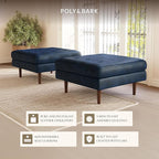 Poly & BARK Napa Ottoman in Full-Grain Semi-Aniline Italian Tanned Leather in Midnight Blue