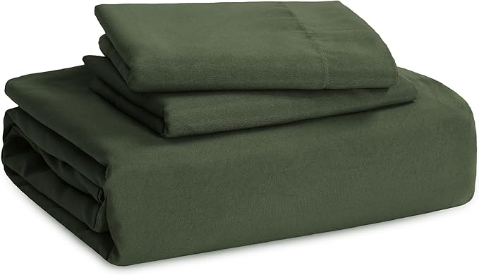 Bedsure Olive Green Duvet Cover Full Size - 3 Pieces Prewashed Extra Soft Cotton-Like Polyester Bedding Set, Includes 1 Duvet Cover 80x90 Inches with Zipper Closure & 2 Pillow Shams, No Comforter