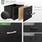 BOLUO Black Dresser with LED Light and Charging Station for Bedroom 6 Drawer Dresser with USB Outlet, Fabric Dressers & Chests of Drawers Modern