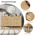 GarveeHome 7 Drawers Dresser for Bedroom, Fluted Dresser Chest of Drawers with Handle, Wood Modern Dressers for Closet, Bedroom Furniture Storage Organizer for Living Room, Hallway