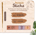 Sagrada Madre 8pcs Wildly Harvested Thick Palo Santo Incense Sticks (Copal), 9” Long - Non-Toxic, Aromatic Incense Sticks (1hr Burning Time) to Heal & Calm Your Body and Environment-Pack x 3