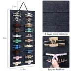 SMUK Claw Clip Organizer for Women, Hanging Mount Hair Clips Holder Organizer for Girls, Hair Bow Claw Clip Stand Storage for Wall, Door, Closet, Horizontal Dark Gray