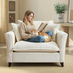 ERYE Modern Chenille Upholstered Accent Chair Wider Seat Leisure Cushion Armchair with 2 Pillows and Removable Cover for Home Apartment Office Living Room Bedroom