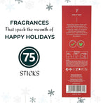 Folkulture Christmas Incense Sticks for Home | Pack of 75 Natural & Non-Toxic Incense for Cleansing | Organic Apple Tart Scent | Xmas Gifts for Her | Christmas Magic