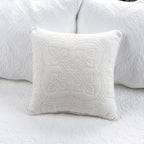 Cozy Line Home Fashions 6 Piece Daybed Cover Set, Solid White Matelasse Trendy Damask Quilting with Scalloped Edges All Season Luxury Bedding with Bedskirt, Matching Shams, Decorative Pillow