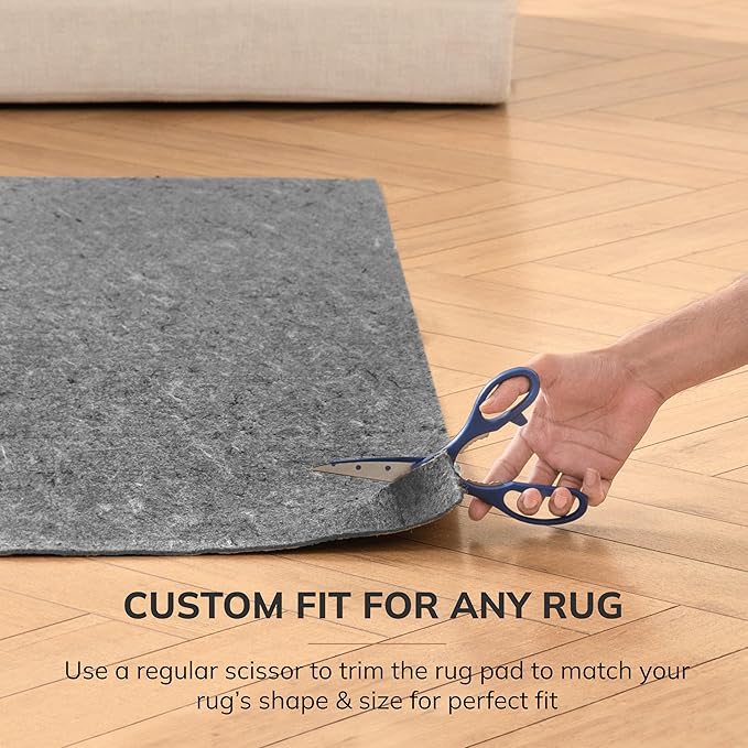 Anji Mountain 4' x 4' Round Non Slip Rug Pad Gripper for Area Rugs-Rug Gripper Pad Keeps Rugs Safe in Place Cushioning Under Rug Floor Protector for Hardwood & Tile Floors-Anti Skid Under Carpet Mat