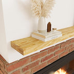 60'' Pine Wood Floating Shelf for Wall - Rustic Wall Mounted Wooden Shelf for Stylish Home Décor, Fireplace Mantel 60inch (Natural, 60x8x2) - 1pcs
