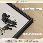 Keonjinn Black Mirror for Bathroom 24 x 36 Inch, Stainless Steel Framed Wall Mounted Mirrors, Anti-Rust, HD Tempered Glass, Shatter-Proof, Rectangle Bathroom Vanity Mirror, Modern Style Frame