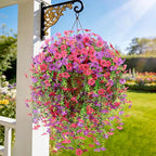 2 Bundles Fake Flowers for Spring Decor, Hanging Artificial Flowers for Outdoors, UV Resistant Spring Floral Stems for Porch, Window and Garden Decoration (2)