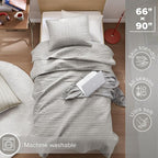Comfort Spaces Kienna Quilt Set- Double Sided Stitching Design Summer Blanket, Lightweight, Soft, All Season Bedding Layer, Matching Sham, Grey, Coverlet Twin/Twin XL(66"x90") 2 Piece