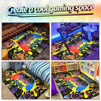 Gaming Rug for Living Room Colorful Large Area Rug 4x6 ft Gamer Room Decor for Boys Girls Gamer Rug for Gaming Room Floor Mat 3D Video Game Area Carpet for Bedroom,Game Room & Dorm