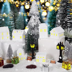 29 Pcs 1.5 Inch Christmas Miniature Houses Figurines Miniature White Resin Houses Christmas Miniature Village Set Christmas Miniature Town for Mini Christmas Scene Micro Landscape Decor