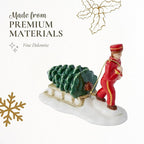 Spode Christmas Tree Miniature Village Bell Hop Figural Decoration, Holiday Figurine, Festive Tabletop Christmas Décor, Seasonal Home & Holiday Decoration Accent for Display