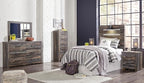 Signature Design by Ashley Drystan 6 Drawer Dresser, Large-scale Hardware, Smooth-gliding Drawers, Wood, 58.7" W x 15.31" D x 36.46" H, Weatherworn Brown