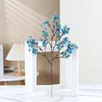 JAKY-Global Babys Breath Fabric Cloth Artificial Flowers 6 Bundle European Fake Silk Plants Decor Wedding Party Decoration Bouquets Real Touch DIY Home Garden (Autumn Blue-6pcs)