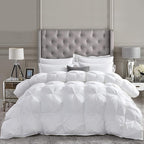 Luxurious All-Season Goose Down Comforter California King (Cal King) Size Duvet Insert, Exquisite Pinch Pleat Design, 1200 Thread Count 100% Egyptian Cotton, 75 oz Fill Weight, White