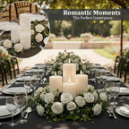 12 Pack Ivory Pillar Candles Bulk Set, 3x3/6/8 Inch - 4 Each Size, Dripless Smokeless Clean Burning for Wedding Centerpieces, Home Decor, Church, Romantic Ambiance！