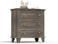 GarveeHome Grey 3 Drawer Dresser for Bedroom, Wide Chest of Drawers with Vintage Handle, Wood Dresser Wide Nightstand for Living Room