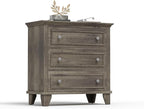 GarveeHome Grey 3 Drawer Dresser for Bedroom, Wide Chest of Drawers with Vintage Handle, Wood Dresser Wide Nightstand for Living Room
