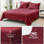 HYMOKEGE Burgundy Twin Comforter Set Seersucker 5 Pieces, All Season Luxury Bed in a Bag for Bedroom, Bedding Set with Comforters, Sheets, Pillowcase & Sham