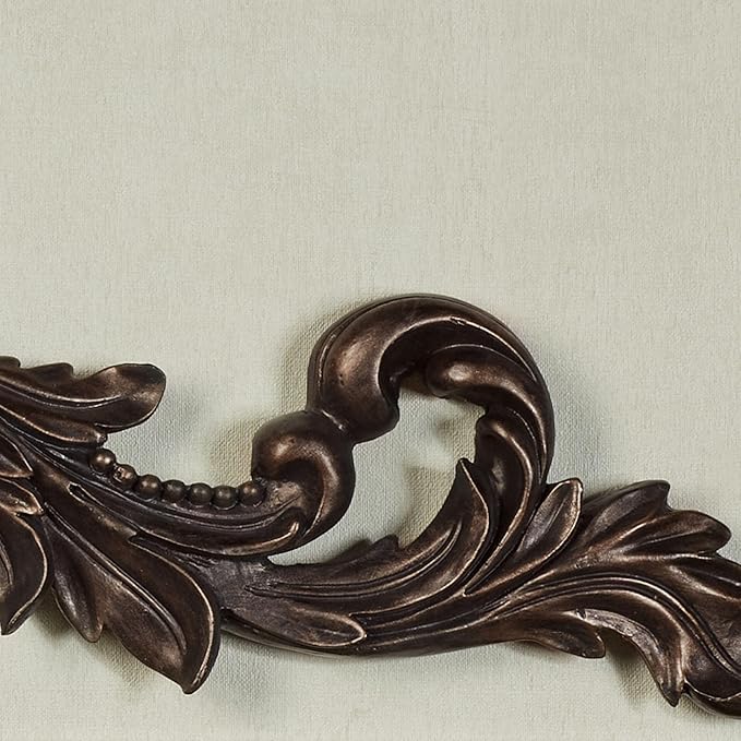 Salvatar Wall Art Topper | Large, Wide Doorway Design | Antique Bronze Metallic Finish | Openwork Acanthus Leaf Scrolls with Ornate Fleur De Lis | Hang Alone or Above A Wide Door, Window, or Artwork