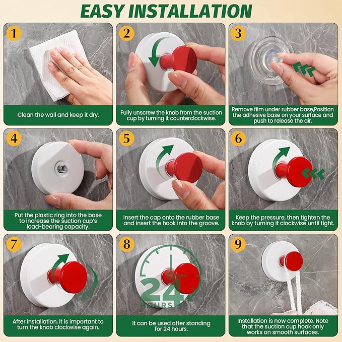 Reusable Heavy Duty Suction Cup Hooks for Kitchen/Bathroom/Shower - Wet-Proof Hooks for Towels, Robes, Loofah&Wreaths/No Drill Mounting on Glass, Tile, Metal (2, Blue White)