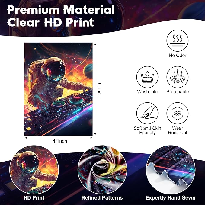 NYZE Astronaut Space Tapestry for Bedroom, Glow in the Dark Room Decor Wall Tapestries, Cool Galaxy Planet Wall Hanging, Wall Hanging for Men Guys Gamer Room Dorm Living Room 44in×60in