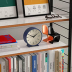 JONES CLOCKS® Venus Desk Clock | Modern Round Design | Blue | Stylish Retro Look for Shelf, Table, Mantel or Bedside