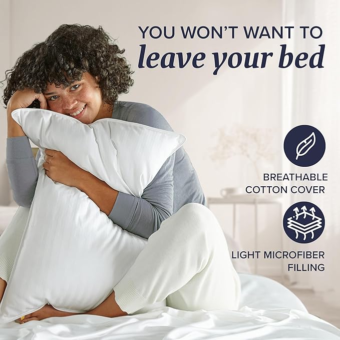 Beckham Hotel Collection Bed Pillows Standard/Queen Size Set of 2 - Original Soft Down Alternative Pillow for Sleeping - Soft Support for Back, Stomach or Side Sleepers