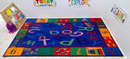 KIDCARPET.COM Alphabet and Numbers Rectangle Classroom Rug | Bordered Area Rug for Preschool Daycare Learning, 6' x 8'6"