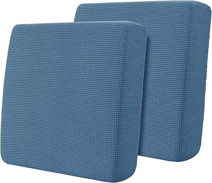 Hokway Stretch Couch Cushion Slipcovers Reversible Cushion Replacement Slipcovers Sofa Cushion Covers(Denim Blue, 2)