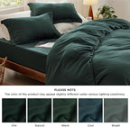 Bedsure Duvet Cover King Size with Fitted Sheet - 4 Pieces Prewashed Cotton-Like Polyester Extra Soft Bedding Set, Includes 1 Duvet Cover 104x90 Inches, 2 Pillow Shams, 1 Fitted Sheet, Forest Green