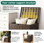 Outdoor Storage Box,30 Gallon Deck Box Outdoor Storage Bench Outside Waterproof Resin Storage Bench, Lockable Patio Cushions, Garden Tools Storage For Furniture, UV Resistant