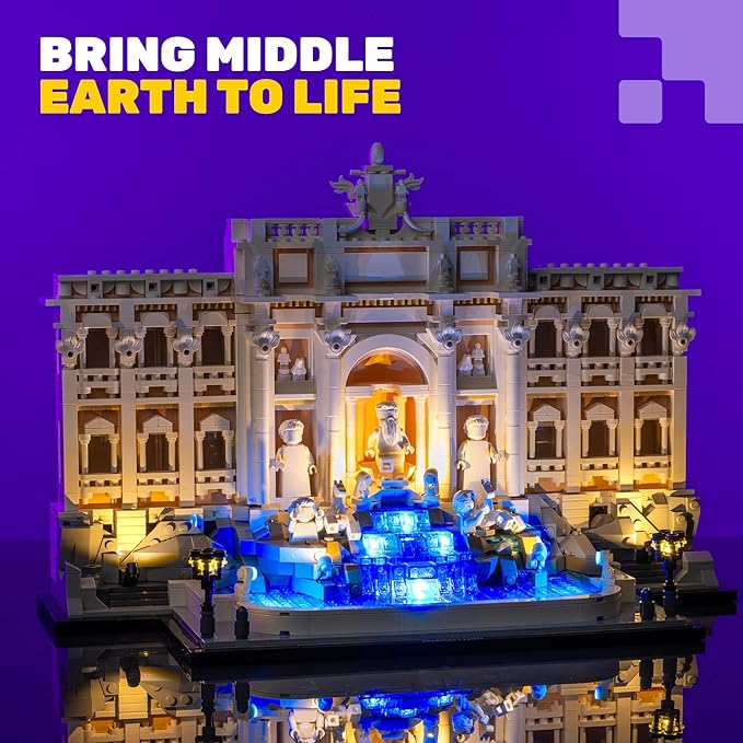 Light My Bricks LED Light Kit for Trevi Fountain 21062, Compatible with Lego Architecture Building Set, DIY Lighting Accessories for Collectible Display and Building Toys (Model Not Included)