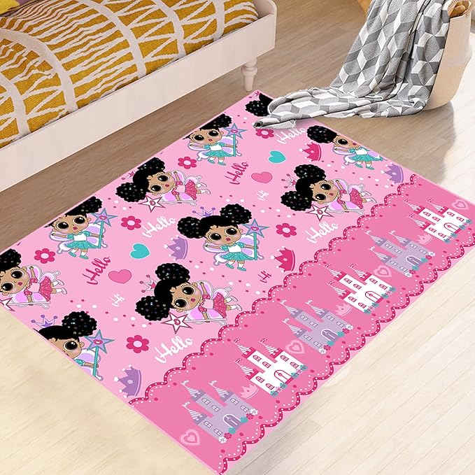 Afro Girl Rug - Cute American Black Girls Area Rug Decor for Bedroom & Living Room, 3x4 Feet