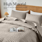 akkialla Twin Quilt Set, Taupe Lightweight Microfiber Bedspread Coverlet, Boho Geometric Pattern, Soft All-Season Bedding, 2-Piece (1 Quilt, 1 Pillow Sham) | Breathable fabric, Modern style