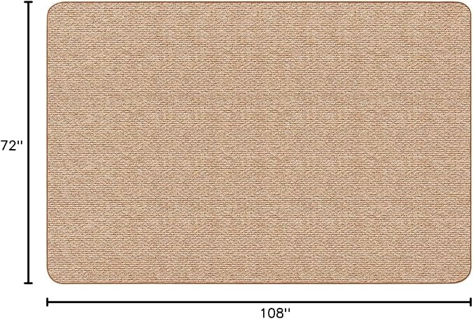 House, Home and More Skid-Resistant Carpet Indoor Area Rug Floor Mat - Praline Brown - 6 Ft X 9 Ft - Non Slip Rubber Backing, Stain Resistant, Dog Friendly, Living Room Bedroom Kitchen Entryway