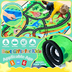 Kids Rug, Car Carpet for Kids' Toy Cars, 5x7 Ft Dinosaur Rug, Dino Safari Road Mat for Playroom, Educational Learning & Game Area Playmat Carpet for Children