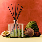 NEST New York Reed Diffuser, Something Tropical - 5.9 fl oz - Fragrance for Up to 90 Days - Reusable, Refillable Glass Holder - Includes 8 All-Natural Reed Sticks - Flame Free
