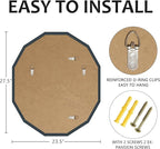 Bathroom Mirrors for Over Sink, Round Frameless Mirrors for Wall, 23.5x27.5 Inch Beveled Bathroom Mirror, Bathroom Vanity Circle Mirror for Bedroom Living Room Entryway Home Decor