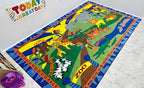 KIDCARPET.COM Animals at The Zoo Rectangle Classroom Rug | Bordered Area Rug for Preschool Daycare Learning, 7'6" x 12'