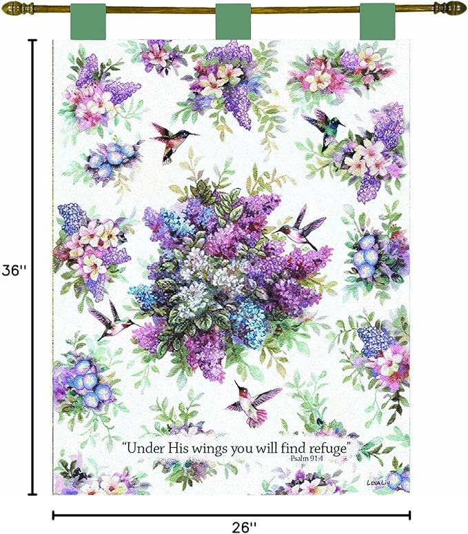 Manual Inspirational Collection 26 X 36-Inch Wall Hanging and Finial Rod, Whisper Wings with Verse by Lena Liu,